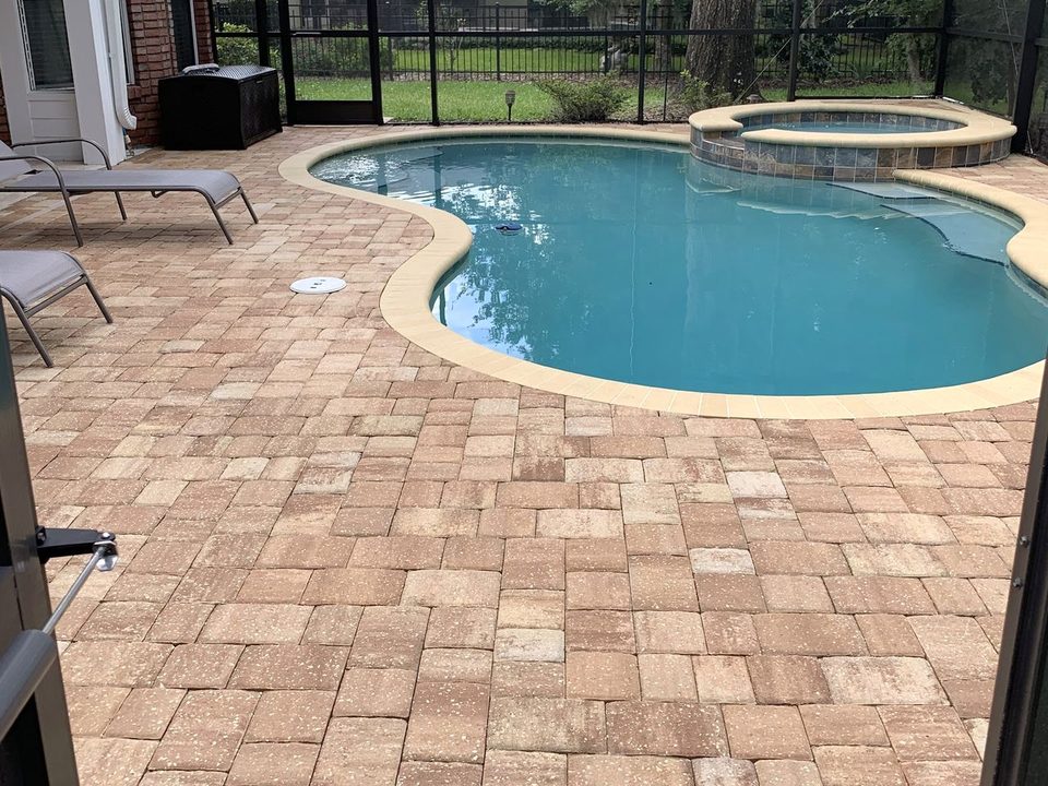 The same pool deck after cleaning